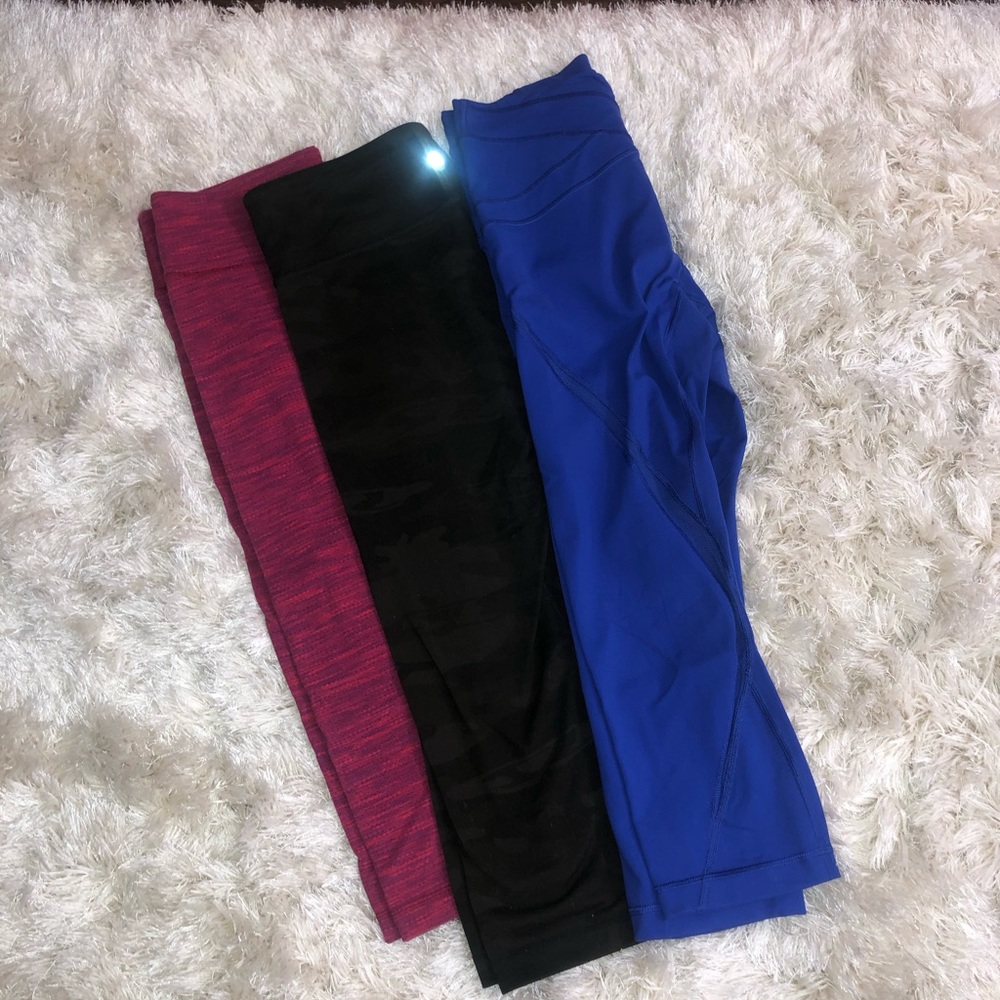 Set of three lululemon Capri leggings size 8